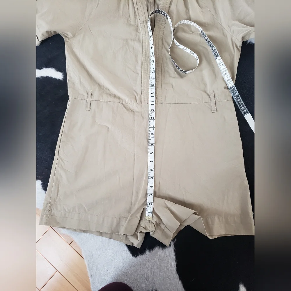 MNG mango khaki safari romper jumpsuit sz L - Picture 12 of 12